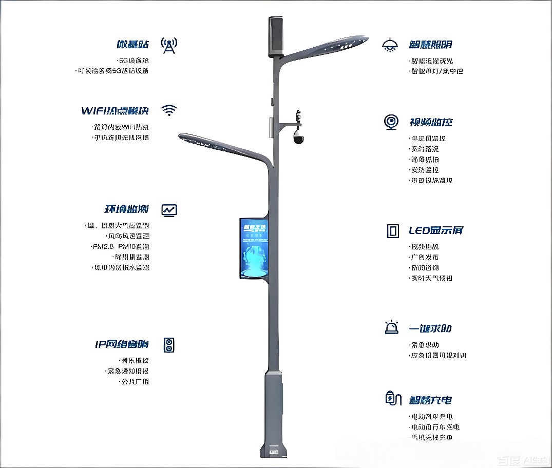 智慧灯杆、多功能杆，综合杆，智慧路灯杆